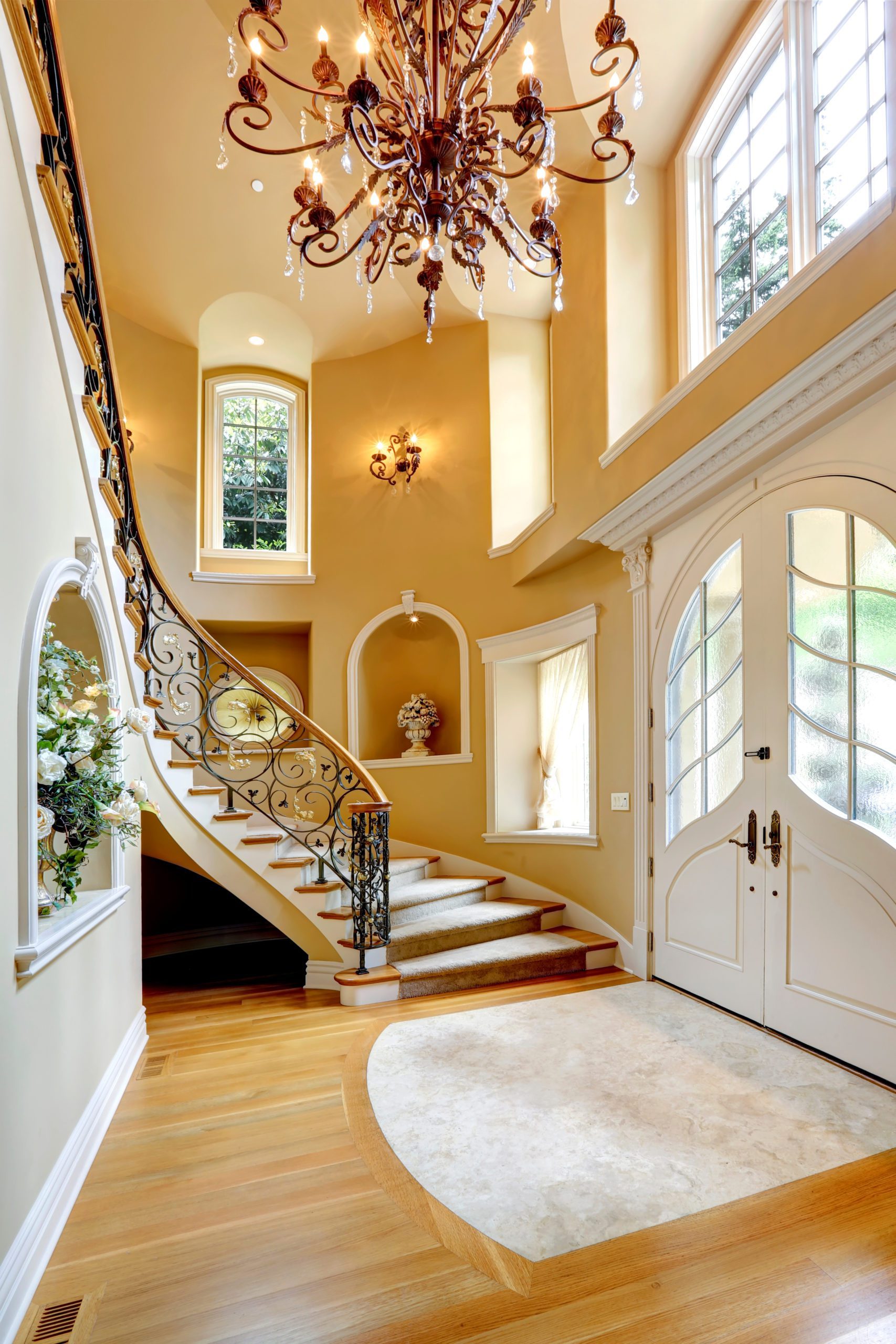 Luxury House Interior. Entrance Hallway